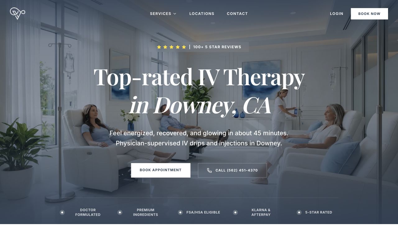 Vitality IV Drip website design